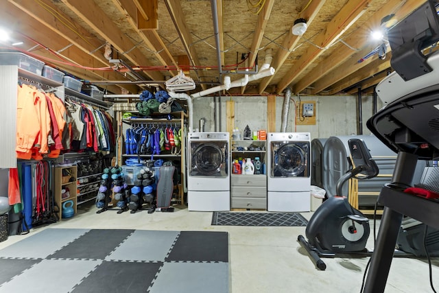 50 Flagg Way, Fayette, ME 04349 - exercise room with washing machine and dryer