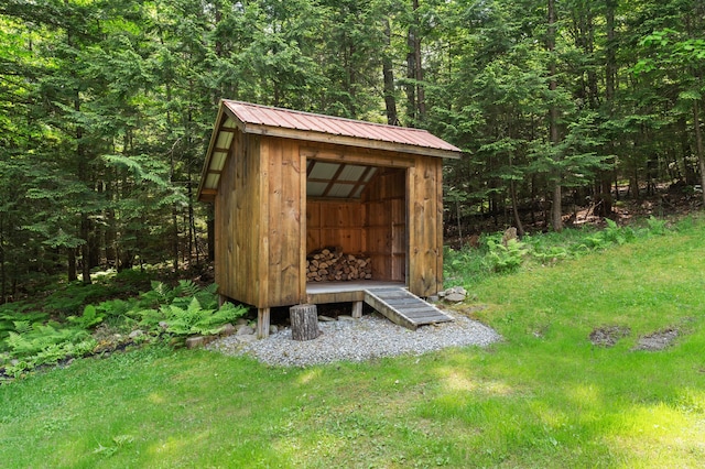 50 Flagg Way, Fayette, ME 04349 - view of shed featuring a forest view