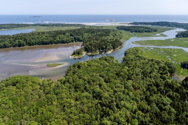 59 Sagamore Dr Lot 28, Phippsburg, ME 04562 - aerial overview of property's location with a large body of water and a heavily wooded area