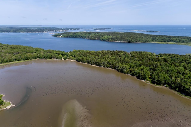 59 Sagamore Dr Lot 28, Phippsburg, ME 04562 - drone / aerial view of a nearby body of water and a heavily wooded area