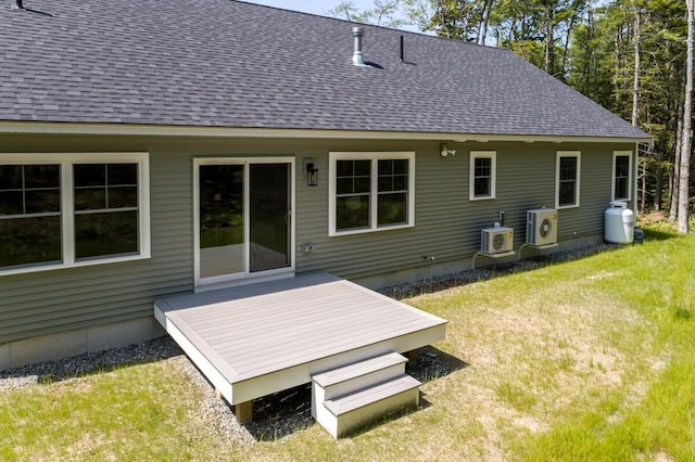 59 Sagamore Dr Lot 28, Phippsburg, ME 04562 - back of house featuring a shingled roof, a deck, and a yard