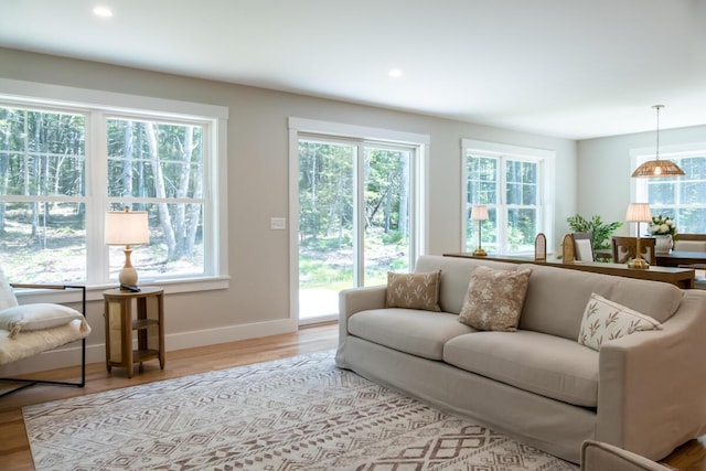 59 Sagamore Dr Lot 28, Phippsburg, ME 04562 - living room with healthy amount of natural light, wood finished floors, and recessed lighting