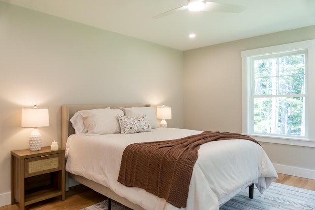 59 Sagamore Dr Lot 28, Phippsburg, ME 04562 - bedroom with light wood-style flooring and ceiling fan