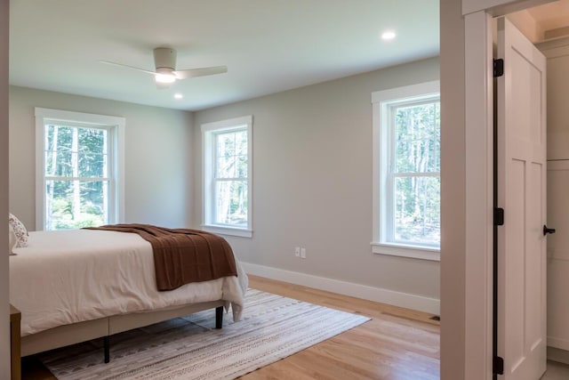 59 Sagamore Dr Lot 28, Phippsburg, ME 04562 - bedroom with light wood finished floors, recessed lighting, and a ceiling fan