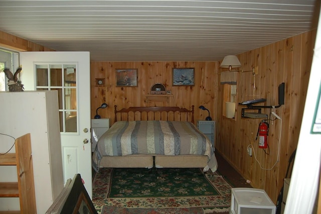 803 Main Rd, Burlington, ME 04417 - bedroom featuring wood walls