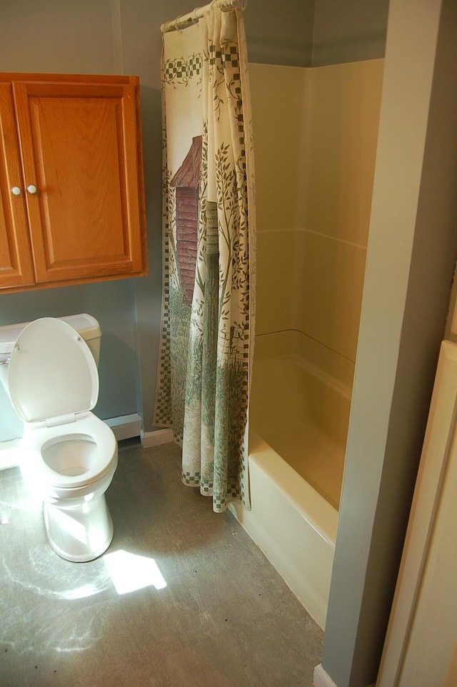 803 Main Rd, Burlington, ME 04417 - full bath featuring toilet and shower / bathtub combination with curtain