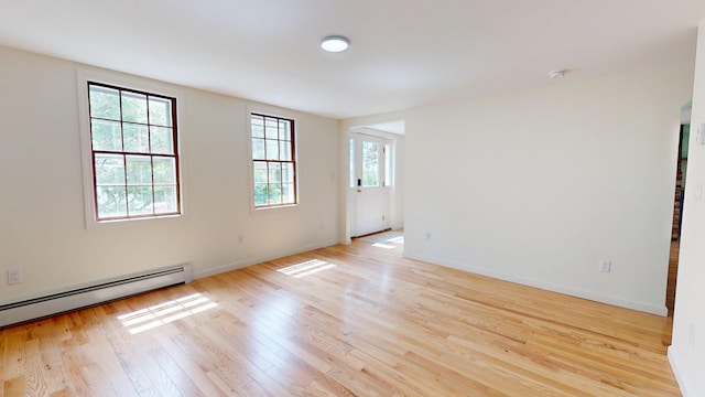 14 Pond St, Orono, ME 04473 - spare room with light wood finished floors and a baseboard heating unit