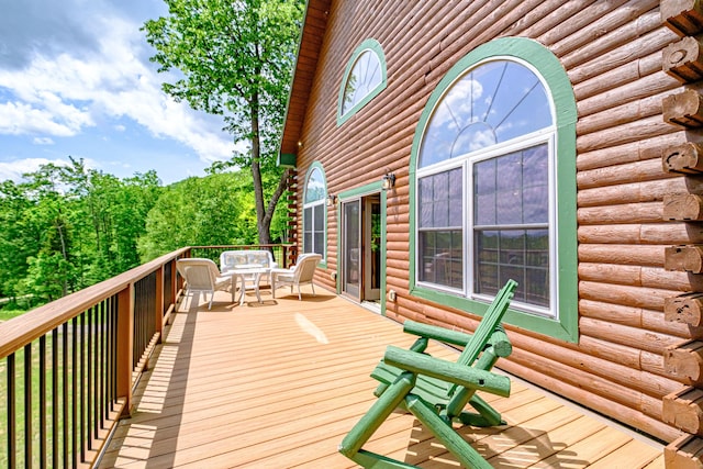 309A Cushman Rd, Woodstock, ME 04219 - wooden deck with outdoor dining space