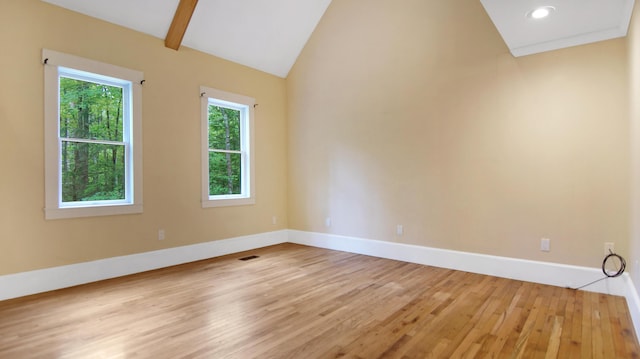326 Meetinghouse Rd, Wells, ME 04090 - unfurnished room with light wood-style floors and lofted ceiling