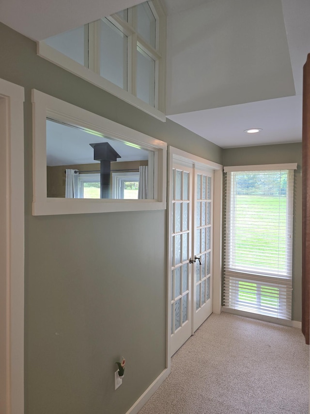 135 Hotel Rd, Auburn, ME 04210 - hall featuring carpet and french doors