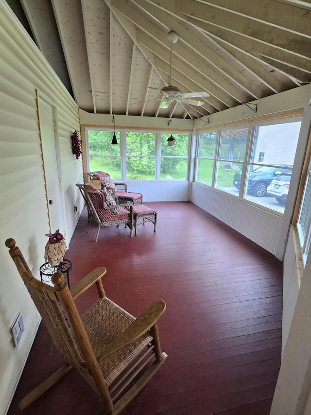 135 Hotel Rd, Auburn, ME 04210 - sunroom with ceiling fan and vaulted ceiling
