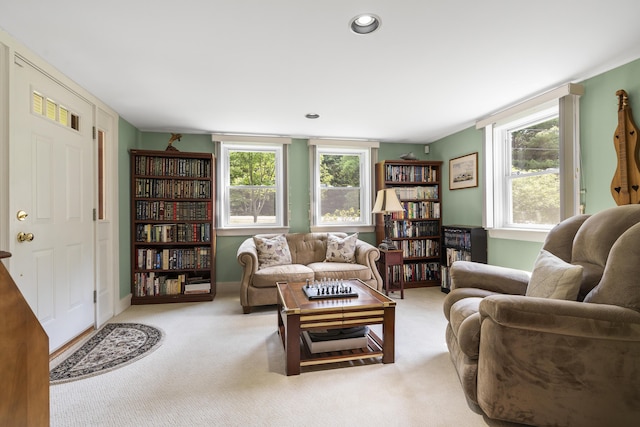 11 Everett Dow Dr, Woolwich, ME 04579 - living area with carpet and recessed lighting