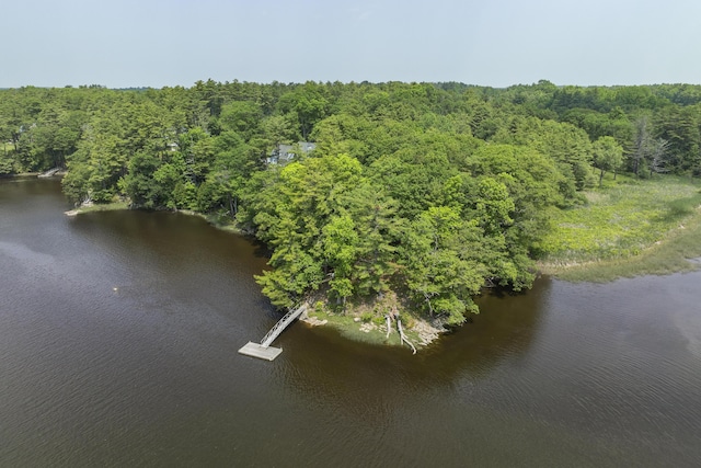 11 Everett Dow Dr, Woolwich, ME 04579 - aerial overview of property's location featuring a large body of water and a heavily wooded area