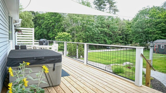 1 Daniels Way, Falmouth, ME 04105 - wooden terrace with a yard