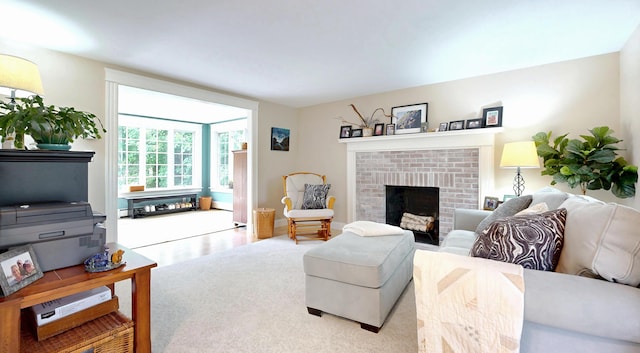 1 Daniels Way, Falmouth, ME 04105 - living room featuring a fireplace