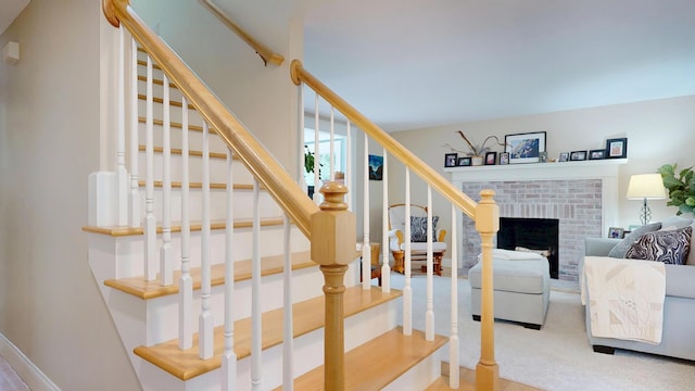 1 Daniels Way, Falmouth, ME 04105 - stairs featuring a fireplace
