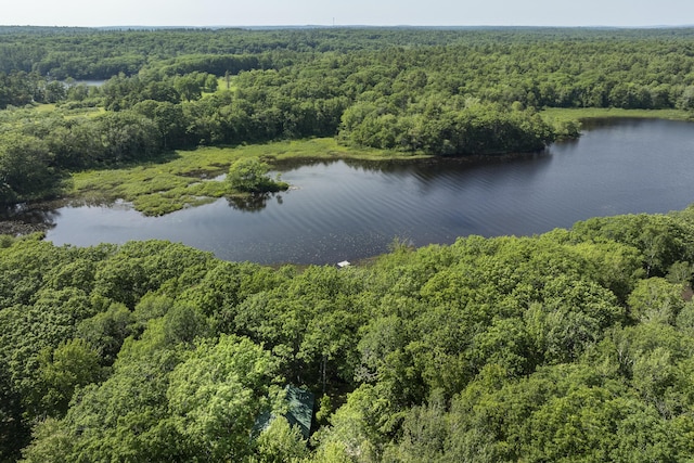 19 Fox Ln, Bremen, ME 04551 - aerial view of property and surrounding area featuring a forest and a large body of water