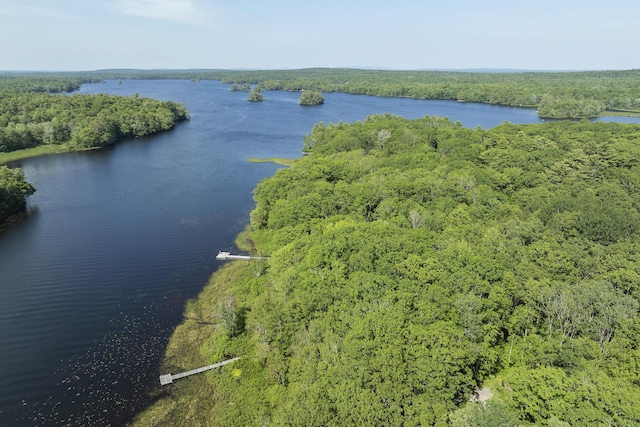 19 Fox Ln, Bremen, ME 04551 - aerial view of a nearby body of water and a heavily wooded area