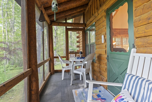 19 Fox Ln, Bremen, ME 04551 - sunroom / solarium featuring lofted ceiling