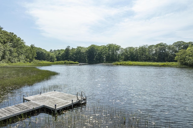 19 Fox Ln, Bremen, ME 04551 - dock area featuring a water view and a wooded view