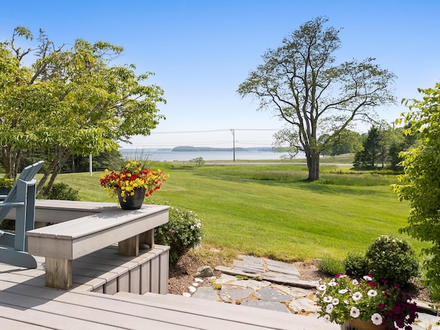 351 Mill Creek Rd, Islesboro, ME 04848 - view of green lawn featuring a water view