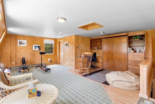 351 Mill Creek Rd, Islesboro, ME 04848 - exercise area with wood walls