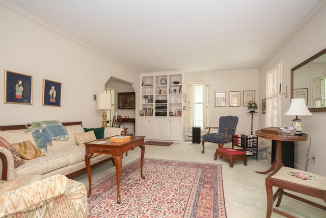 3 Fenderson Hill N, Wilton, ME 04294 - living room featuring crown molding and carpet