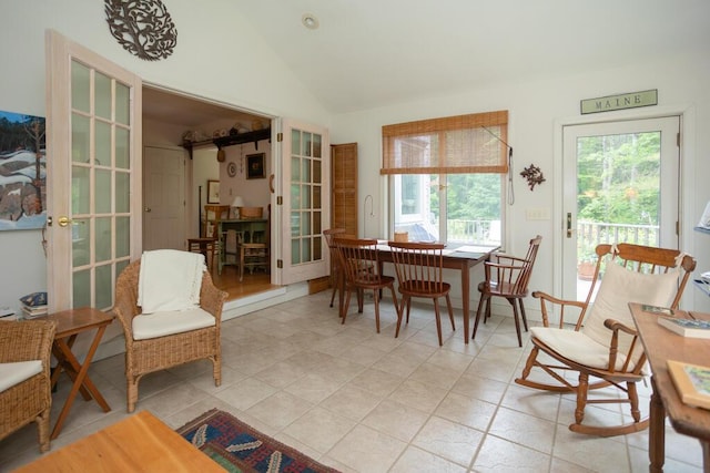 3 Fenderson Hill N, Wilton, ME 04294 - dining room with vaulted ceiling and light tile patterned floors
