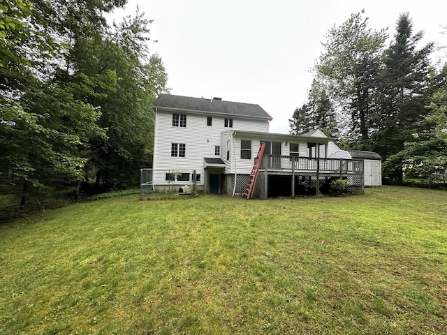 53 Pennacook Cir, Wells, ME 04090 - rear view of house with a deck and a yard