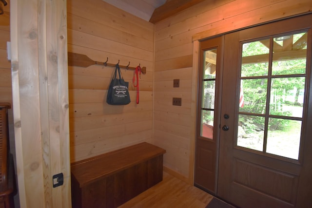 107 Shady Ln, Newport, ME 04953 - mudroom with wood walls and wood finished floors