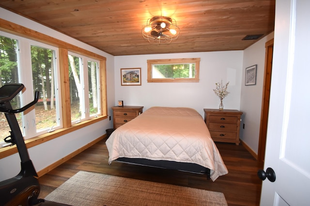 107 Shady Ln, Newport, ME 04953 - bedroom with wood finished floors and wooden ceiling