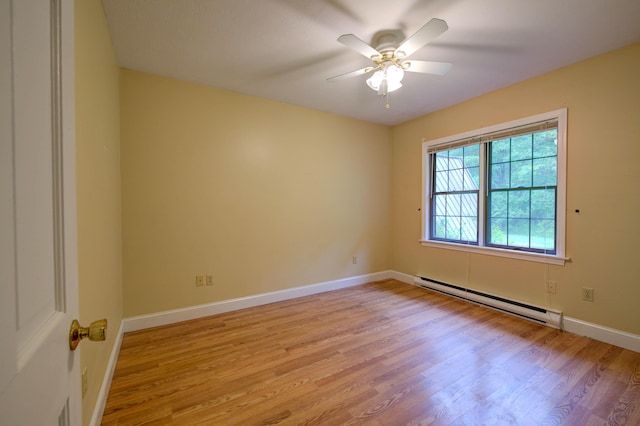 4 Cheshire Meadows Ln Unit 4, Kennebunk, ME 04043 - spare room featuring a baseboard heating unit, light wood-style floors, and ceiling fan