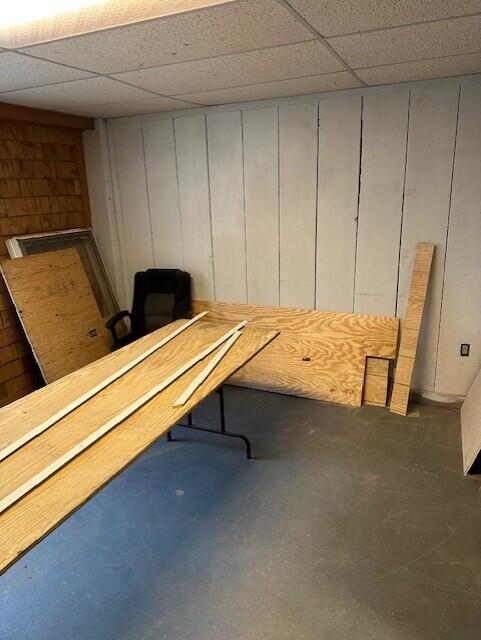 2073 Western Ave, Newburgh, ME 04444 - finished below grade area featuring a decorative wall and a paneled ceiling