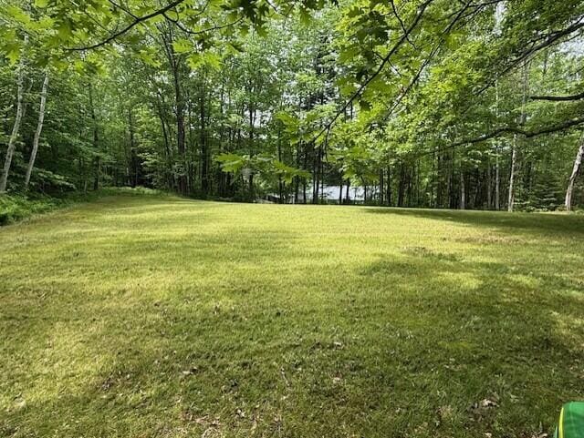 2073 Western Ave, Newburgh, ME 04444 - view of grassy yard featuring a forest view