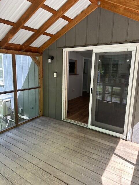 2073 Western Ave, Newburgh, ME 04444 - unfurnished sunroom featuring cooling unit
