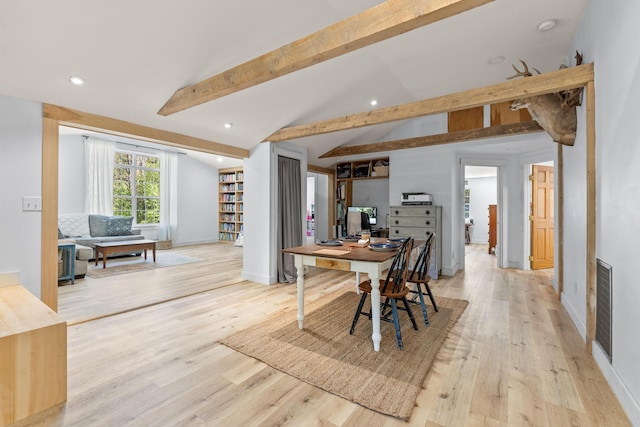 665 Hendricks Hill Rd, Southport, ME 04576 - dining area featuring recessed lighting and light wood-style floors