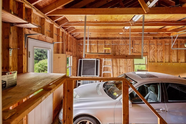 94 Depot St, Waldoboro, ME 04572 - garage featuring wood walls
