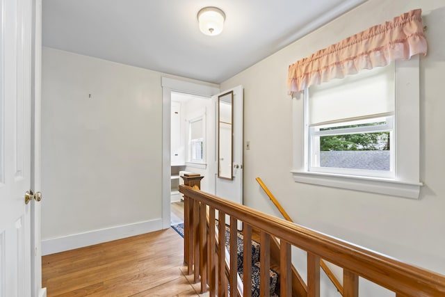 198 N St, Bath, ME 04530 - hallway featuring an upstairs landing and light wood finished floors