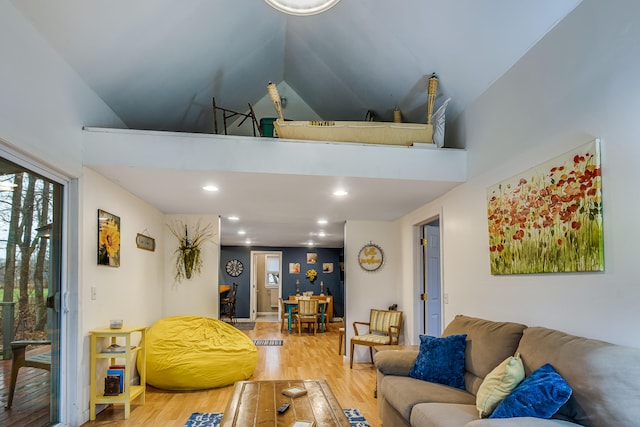 30 Troy Rd, Burnham, ME 04922 - living room with high vaulted ceiling and wood finished floors