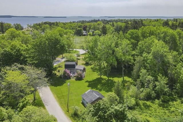 108 Colony Rd, Islesboro, ME 04848 - aerial view of a nearby body of water and a heavily wooded area