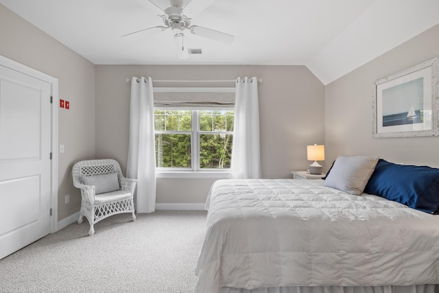 30 Pepperell Way Unit 58, Arundel, ME 04046 - carpeted bedroom with a ceiling fan and lofted ceiling