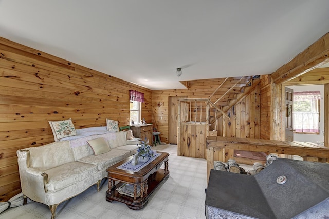 M18L1 Troutdale Rd, The Forks Plt, ME 04985 - living area featuring wooden walls and light flooring