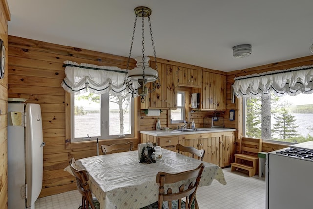 M18L1 Troutdale Rd, The Forks Plt, ME 04985 - dining space with light floors, healthy amount of natural light, and wooden walls