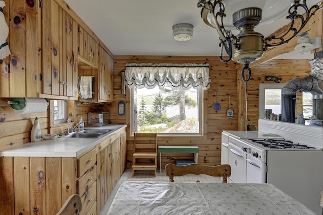 M18L1 Troutdale Rd, The Forks Plt, ME 04985 - kitchen with light countertops, plenty of natural light, and wooden walls
