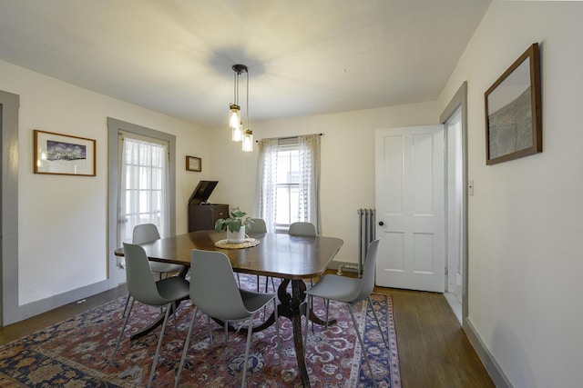 7 Hazen St, Norway, ME 04268 - dining space with dark wood-type flooring and baseboards
