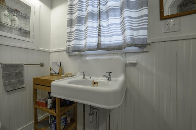7 Hazen St, Norway, ME 04268 - bathroom featuring wainscoting and wooden walls
