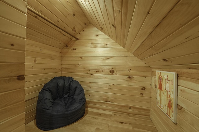 7 Hazen St, Norway, ME 04268 - sauna with wood ceiling and wooden walls