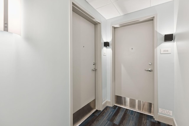 218 Washington Ave Unit 207, Portland, ME 04101 - doorway with dark wood-style flooring