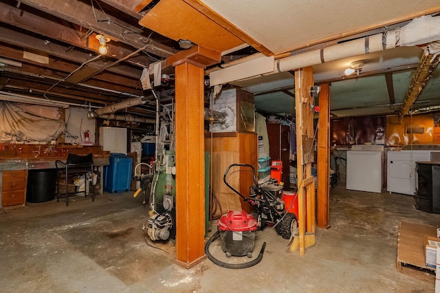 12 Court St, Rochester, NH 03867 - unfinished below grade area with washer and clothes dryer