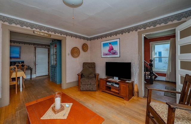 12 Court St, Rochester, NH 03867 - living room featuring light wood-style flooring and baseboards